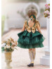 Emerald Green And Gold Sequin Satin V Back Layered Flower Girl Dress Emerald Green And Gold Sequin Satin V Back Layered Flower Girl Dress